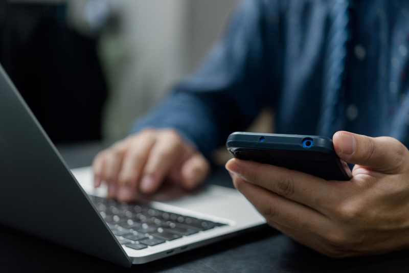 man holding phone